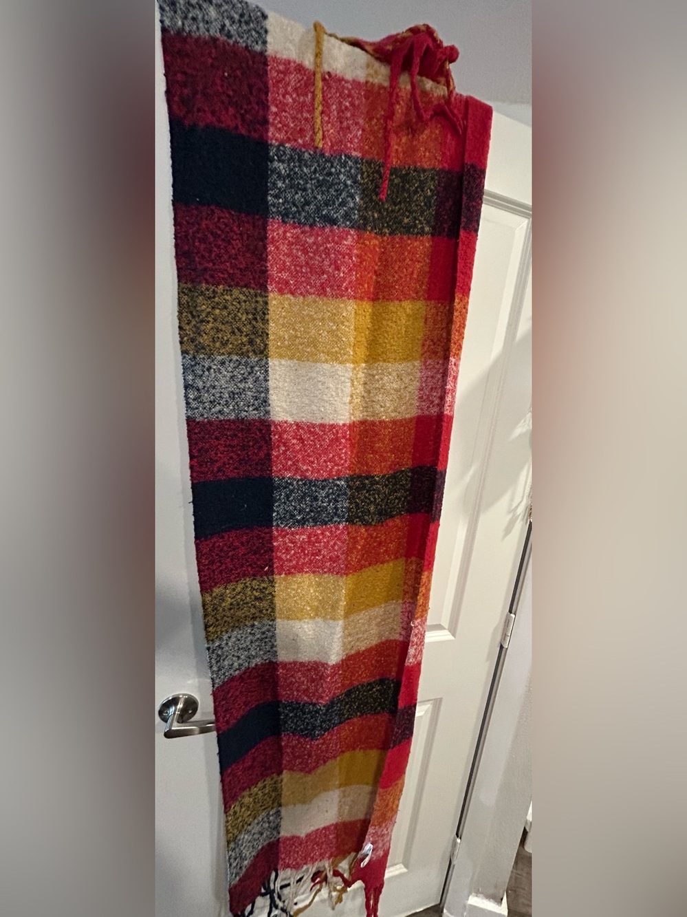 Cozy Multicolor Plaid Throw Blanket - Red, Yellow & Black